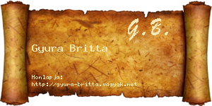 Gyura Britta névjegykártya